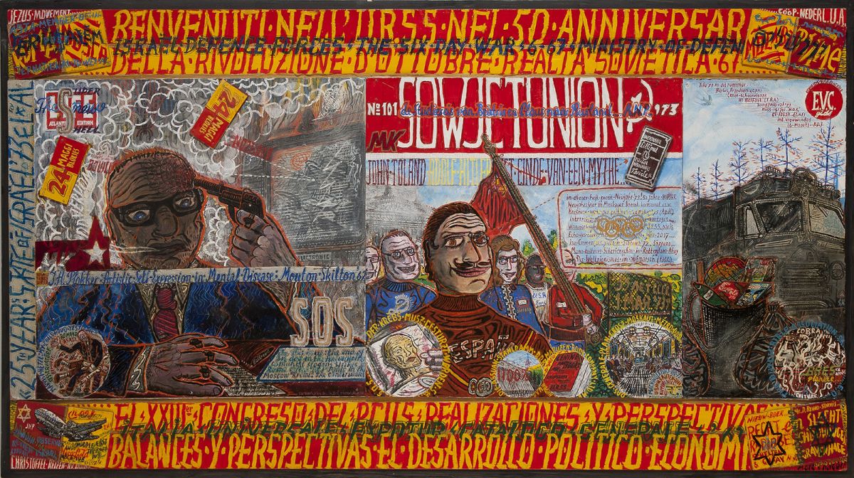Microcollage ’73, Willem van Genk, 1973, olieverf op paneel, Collectie De Stadshof – Museum Dr. Guislain.